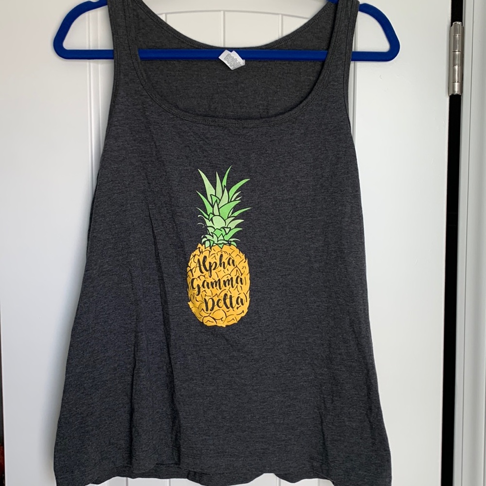 NWOT. Alpha Gamma Delta Sorority womens custom relaxed jersey tank top.